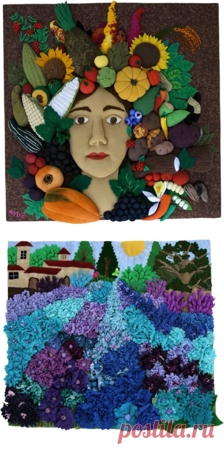 Paintings in different techniques of patchwork. Картины Пэчворк. ~ DIY Tutorial Ideas!