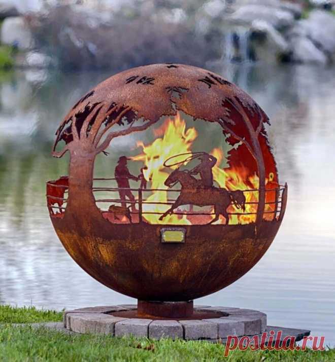 Дизайнерские огненные шары в саду ~ Planetalsad