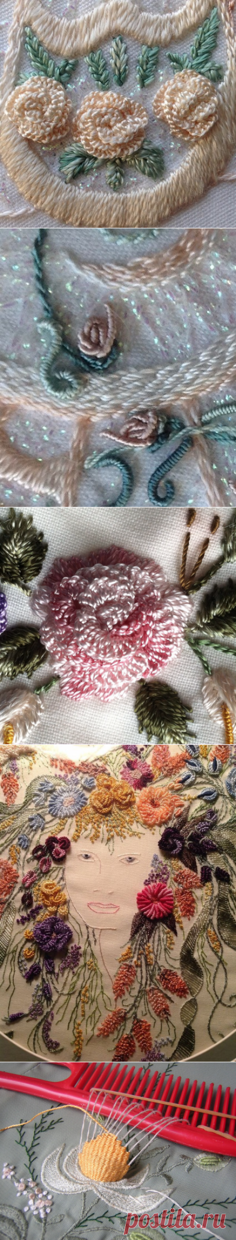 Бразильская техника вышивки (Brazilian Dimensional Embroidery) ☆ швы и стежки, инструменты и материалы