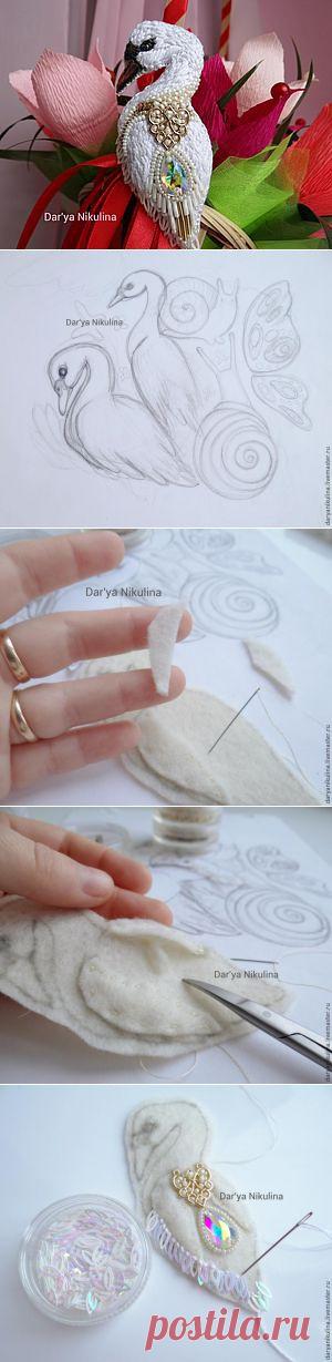 Создаем шикарную брошь «Лебедь» - Ярмарка Мастеров - ручная работа, handmade