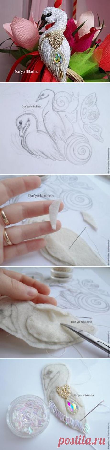 Создаем шикарную брошь «Лебедь» - Ярмарка Мастеров - ручная работа, handmade