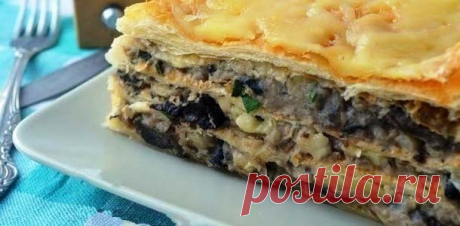 Необычный рецепт соленой закуски - Наполеон с картофельно-грибным кремом
