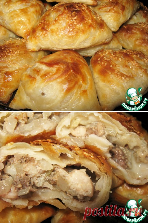 Слоёная самса с мясом - кулинарный рецепт