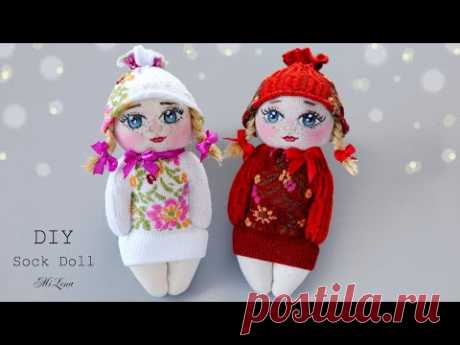 👸 КУКЛА СВОИМИ РУКАМИ 👗 Sock Baby Doll 🧦