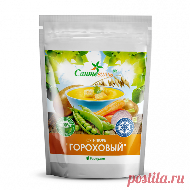 Выбирайте лучшее!  ЖИВЫЕ ВИТАМИНЫ!  высокоолеиновое, подсолнечное масло,холодного прессования ЭЛИТНОЕ 
Суп-пюре «Гороховый» Состав продукта из криопорошков
горох, зелень петрушки, корень петрушки, корень сельдерея, лук репчатый, морковь, чеснок
Активные вещества
фитонциды, аминокислоты, эфирные масла, каротиноиды, пищевые волокна
Гороховый суп-пюре от "Сантевилль" не только хорошо насыщает на несколько часов