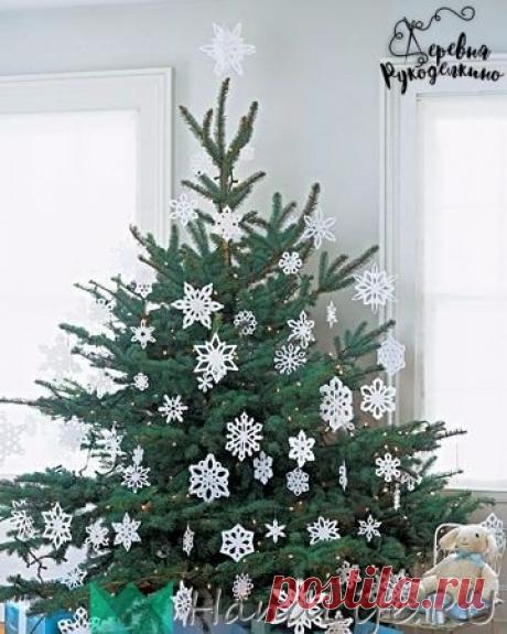 Вязанные снежинки / Вязание