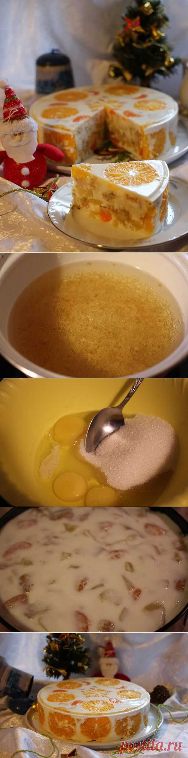 Желейный торт «Фруктовый новый год» - рецепт на 7dach.ru