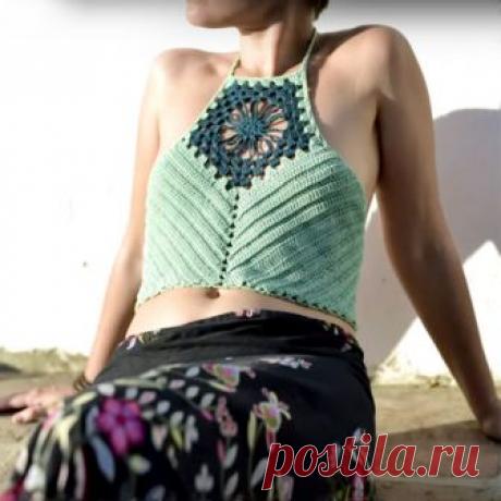 Как связать кроп-топ крючком
