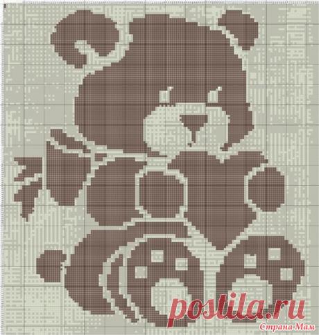 Плед с мишкой в технике &quot;теневого вязания&quot; (дополнила) - Вязание - Страна Мам