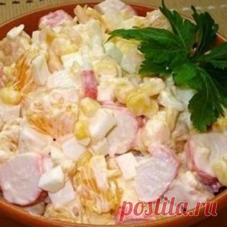 Крабовый салат с апельсинами и кукурузой рецепт – салаты