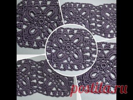 Ажурный квадрат крючком.