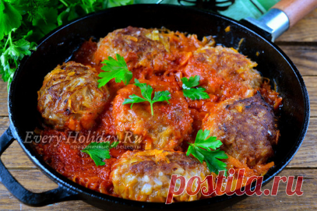 Ленивые голубцы, рецепт с рисом и фаршем