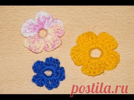 Схема вязания крючком простые цветы 1 / /  Scheme simple crochet flowers 1