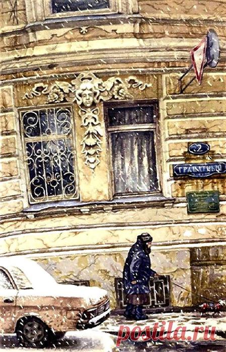 Прогулки по старым переулкам Москвы. Картины Алены Дергилевой