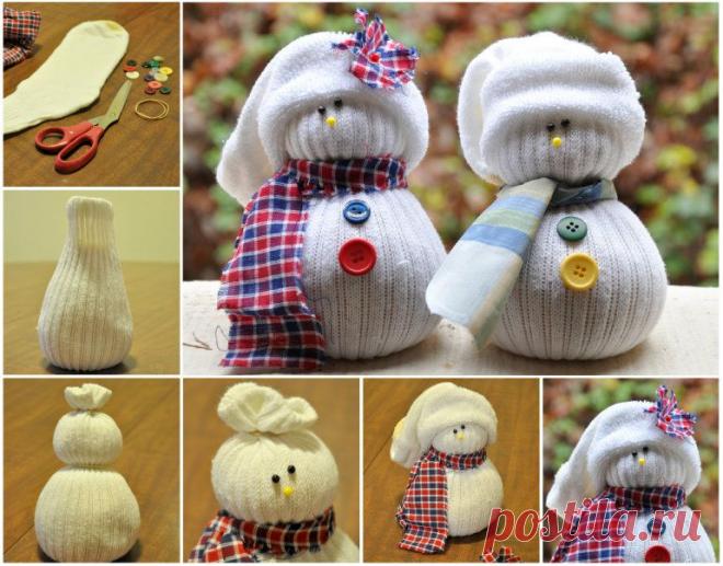 Прекрасный DIY очаровательны носок снеговики | WonderfulDIY.com