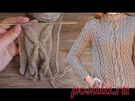 3D коса спицами 🦔 3D Cable