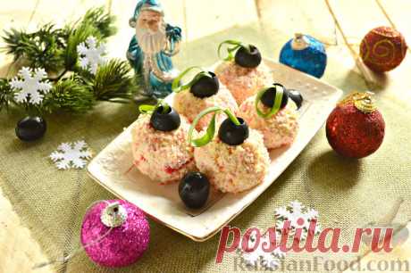 Рецепт: Новогодняя закуска «Елочные шарики» на RussianFood.com