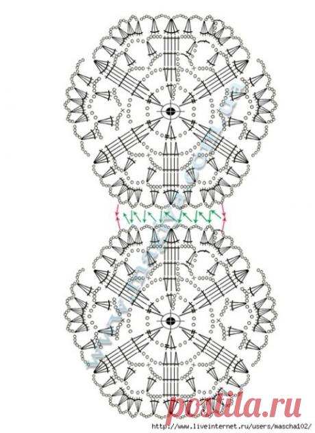 Больше 50 схем вязаных крючком мотивов квадратных и круглых
