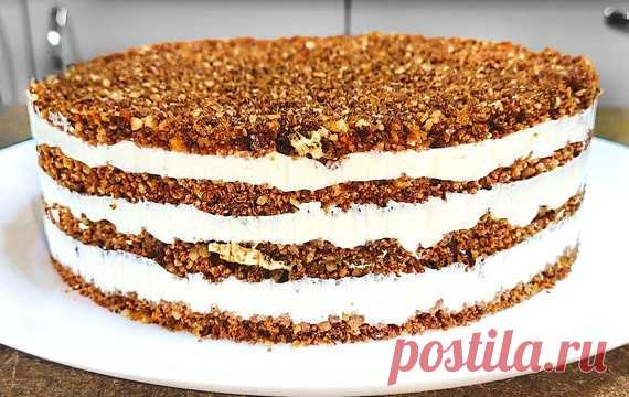 Домашний торт, который готовится без духовки и раскатки коржей — Домашняя кулинария