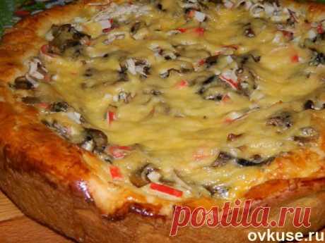 Пирог с грибами и крабовыми палочками | Домашняя выпечка