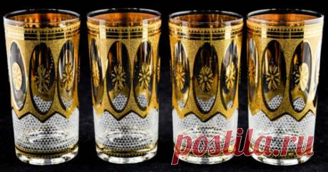 Vintage Mid Century 22kt Gold Culver Regency Cocktail Drinking Glasses 10 Oz | eBay