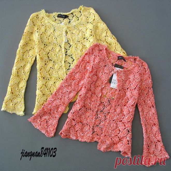 Пуловеры из меланжевой пряжи ленточным кружевом-мастер класс