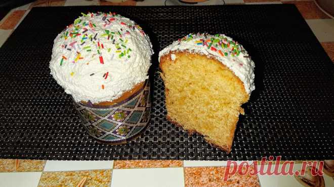 Пасхальный кулич. Всегда удачный Сегодня готовим быстрые куличи. Они не крошатся при нарезке, получаются влажные и долго не черствеют. Обязательно попробуйте этот замечательный рецепт.Получилось 6 куличей, но можно было и 7, формы 6Х7 см. 