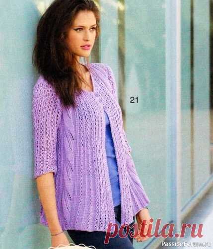 Расклешенный жакет. Описание | Вязание для женщин спицами. Схемы вязания спицами