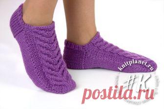 Планета Вязания | Следки на двух спицах без шва. Пошаговый мастер-класс с видео.