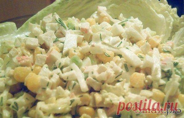 Крабовый салат овощной рецепт с фото