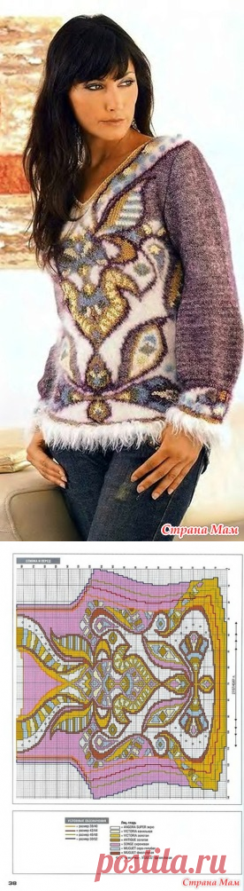 Нежный пуловер спицами. - ВЯЗАНАЯ МОДА+ ДЛЯ НЕМОДЕЛЬНЫХ ДАМ - Страна Мам
