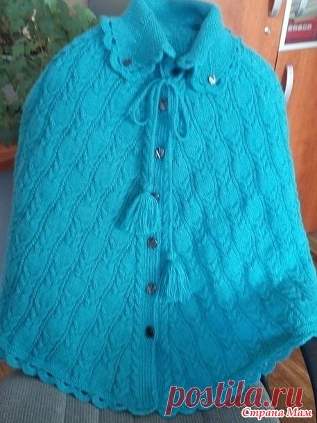 Пончо-пелерина спицами - Вязание - Страна Мам