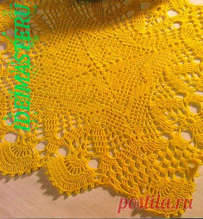 Квадратная салфетка. Филейное вязание крючком