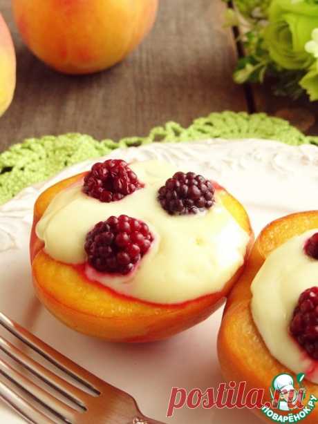 Медовые персики с маскарпоне – кулинарный рецепт