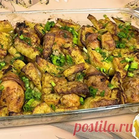 Курица с картошкой в духовке. Любимая классика❤️ рецепт с фото пошаговый от Лукошко Рецептов - Овкусе.ру