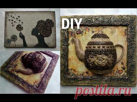 2 кофейных панно DIY  #кофейныепанно #кофе