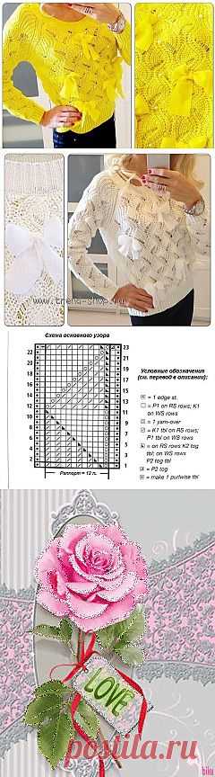 ВЯЖЕМ СПИЦАМИ КРАСИВЫЙ УЗОР.