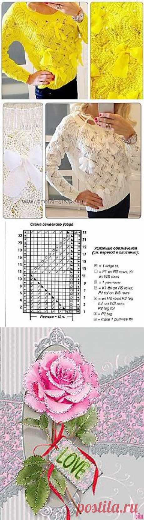 ВЯЖЕМ СПИЦАМИ КРАСИВЫЙ УЗОР.