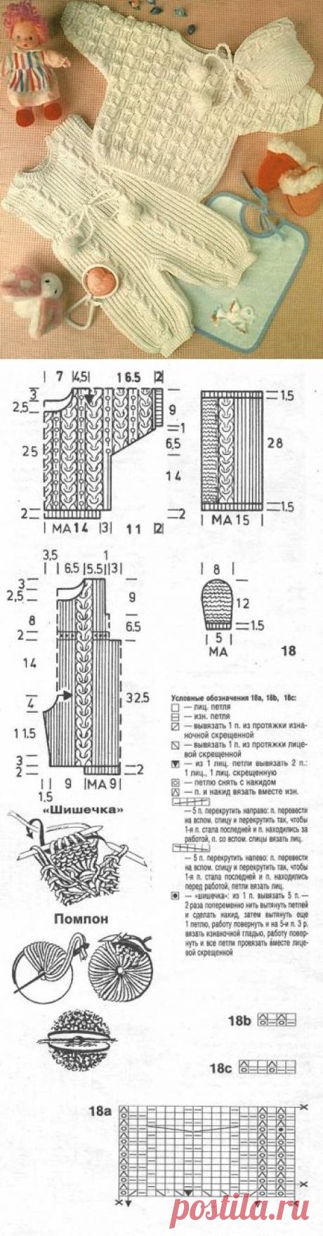 Пуловер, комбинезон и шапочка для ребенка от 6 месяцев до года