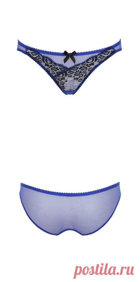Culotte L'Agent by Agent Provocateur Reya Bleu/noir - Glamuse