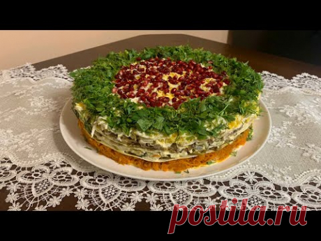Слоистый закусочный пирог/торт на новогодние праздники! #закусочныйторт #закусканановыйгод