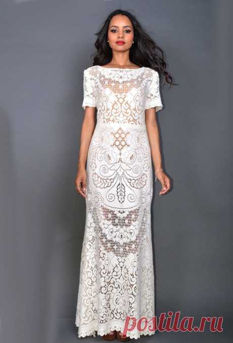 Lacy Pattern Maxi Dress - saldanavintage
