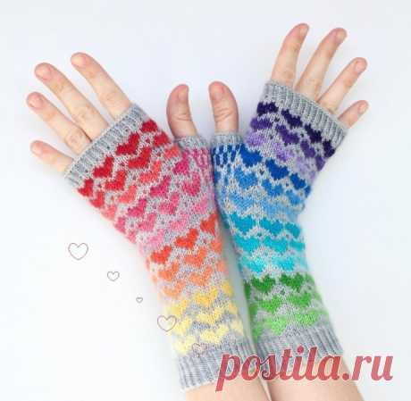 Митенки спицами
