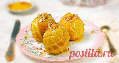 Яблоки печёные с мёдом и орехами. - Рецепт