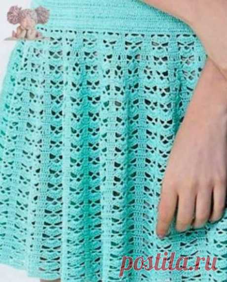 Бирюзовое платье крючком