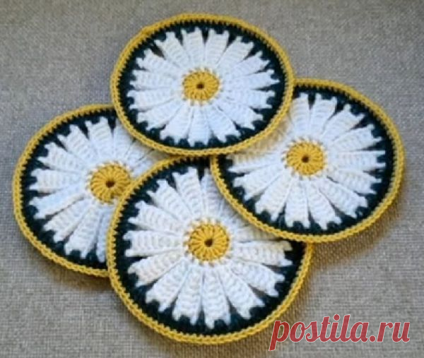 Подставка под горячее - крючком. Видео-урок.