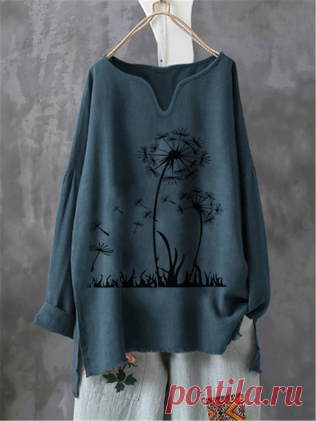 Lässig Print Langarm Shirts & Blusen&Shirts – glamtome