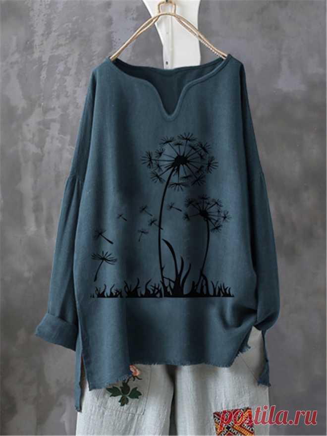 Lässig Print Langarm Shirts & Blusen&Shirts – glamtome