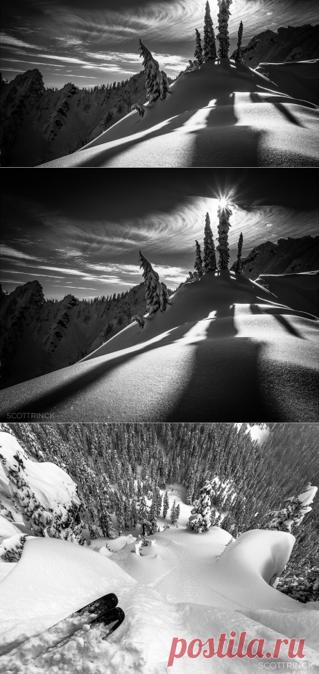 Чёрно-белые горные пейзажи фотограф Скотт Ринкенбергер