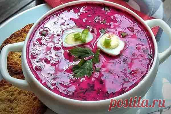 Холодный борщ со свеклой - рецепт на vse-o-ede-online.ru Рецепт 